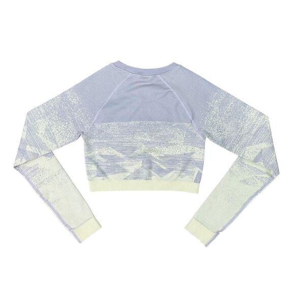 GymShark B1A9X-GBDZ Adapt Ombre Green Fleck Long Sleeve Active Crop Top - Small - Picture 3 of 4